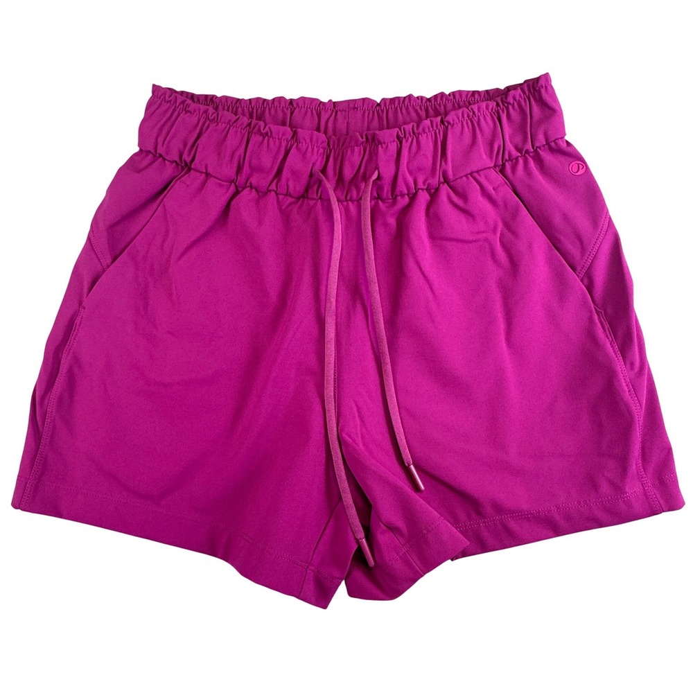 Crz Yoga Shorts Women's Small Pink Athletic Running Drawstring Pockets Gym Sport